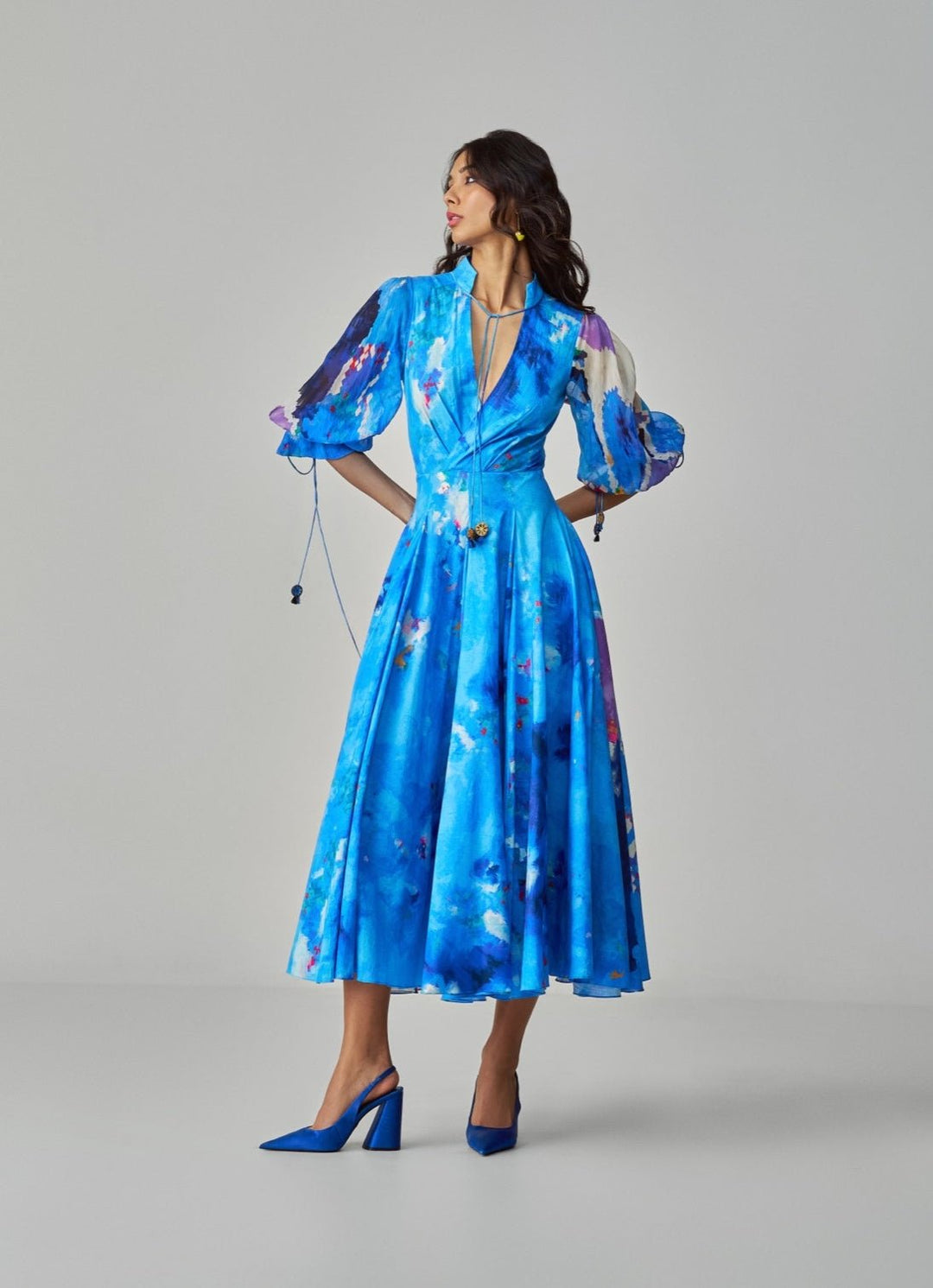Blue Ikat Print Dress Saaksha & Kinni - Fabilicious Fashion
