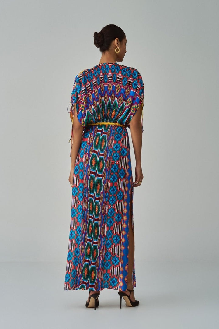 Blue Ikat Print Kaftan Saaksha & Kinni - Fabilicious Fashion