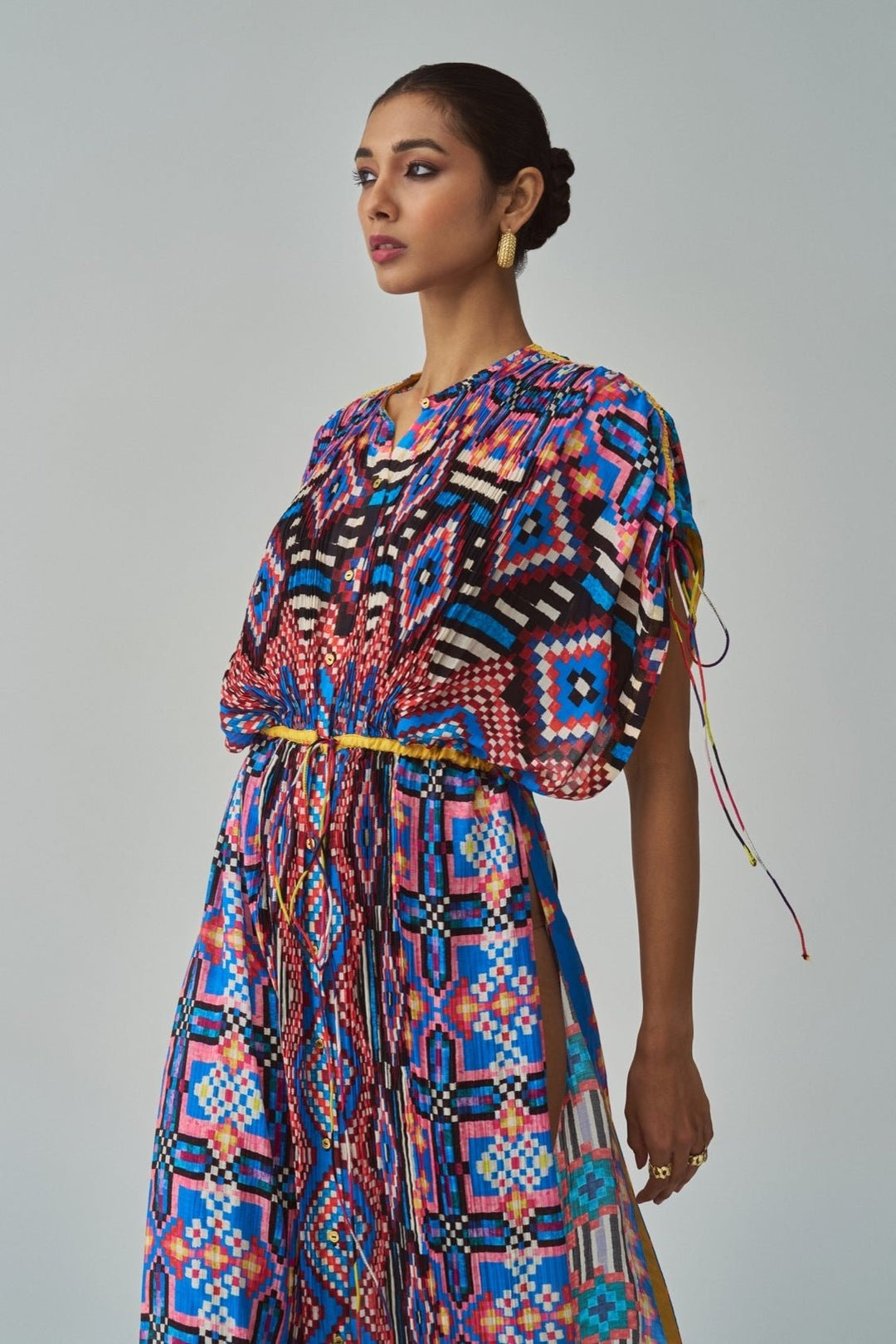Blue Ikat Print Kaftan Saaksha & Kinni - Fabilicious Fashion