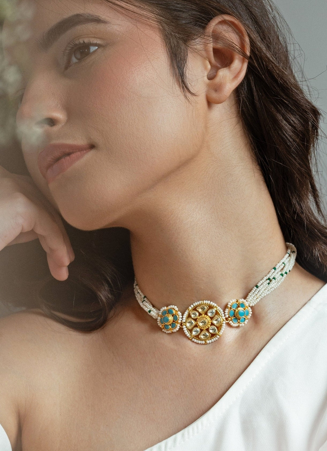 Do Taara Blue Kundan Choker NecklaceFabilicious Fashion