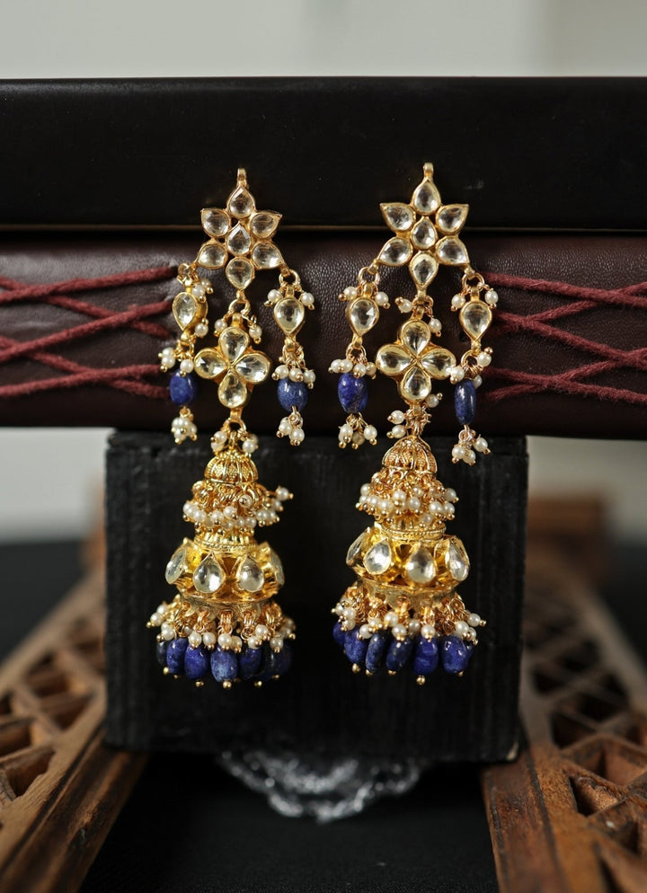 Do Taara Blue Kundan Jhumka EarringsFabilicious Fashion