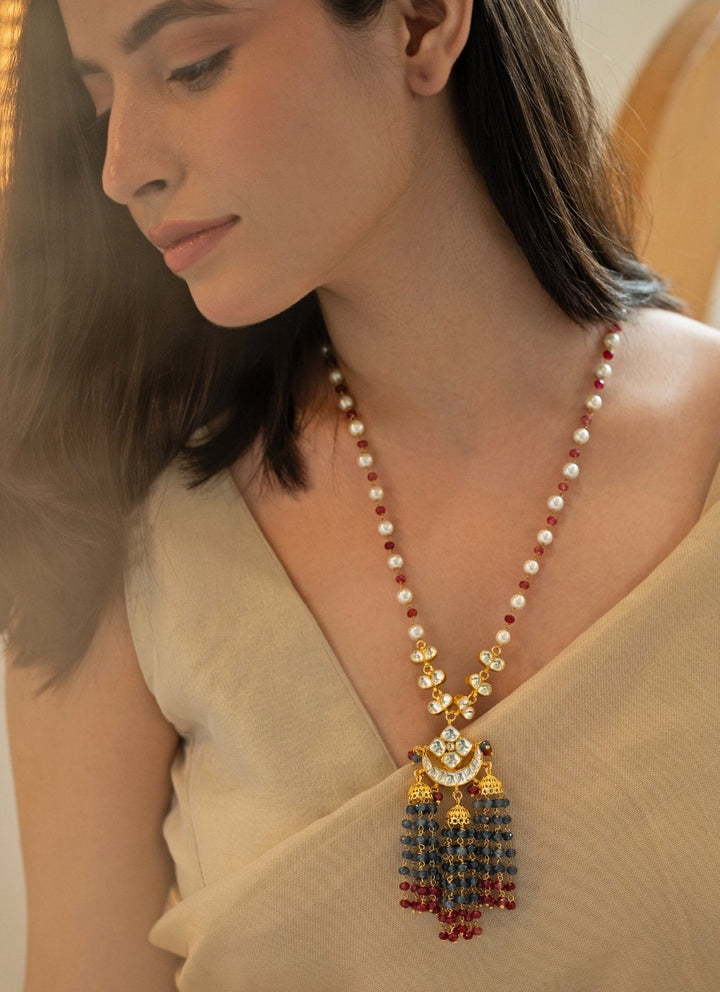 Do Taara Blue Kundan NecklaceFabilicious Fashion
