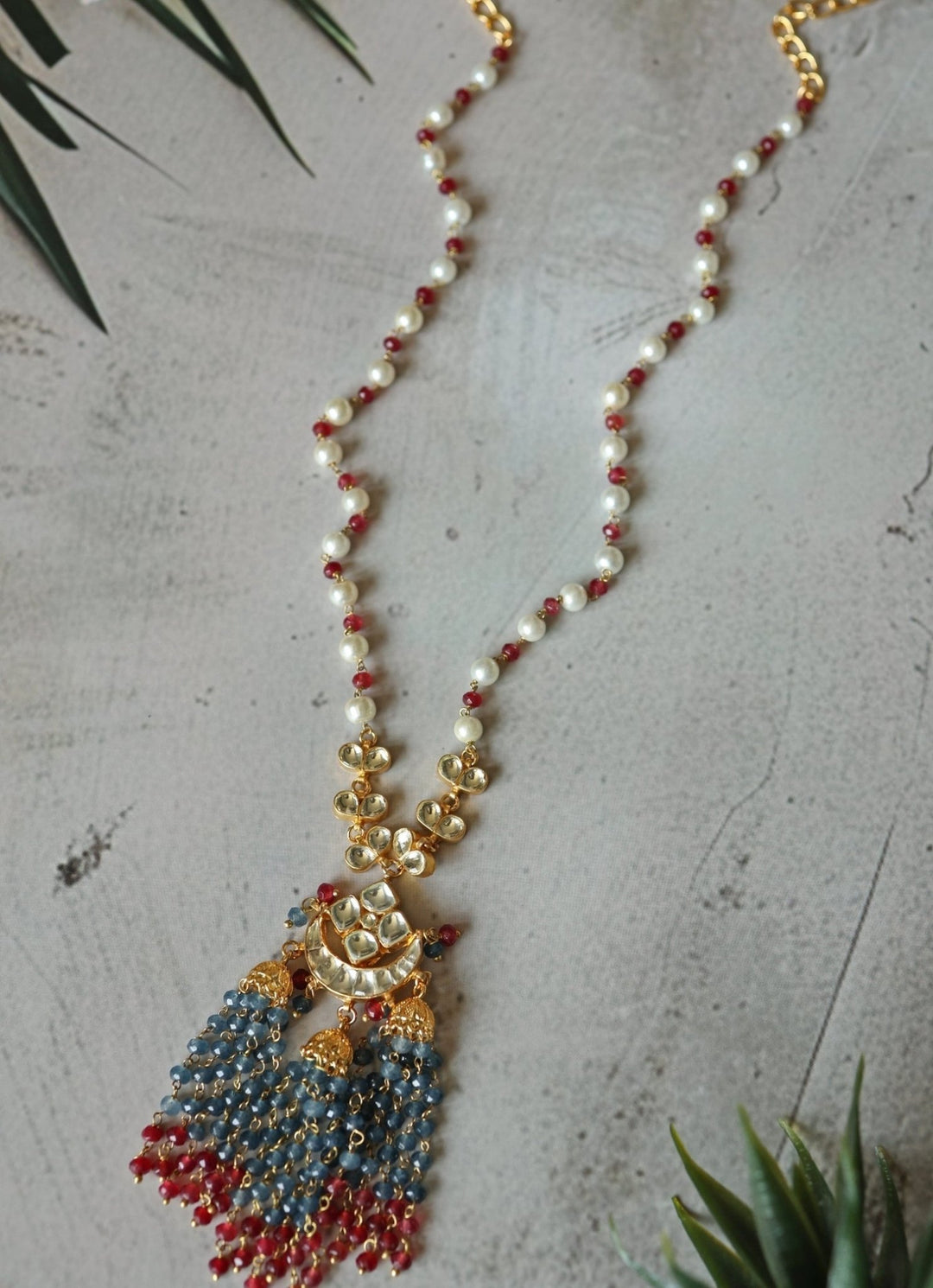 Do Taara Blue Kundan NecklaceFabilicious Fashion