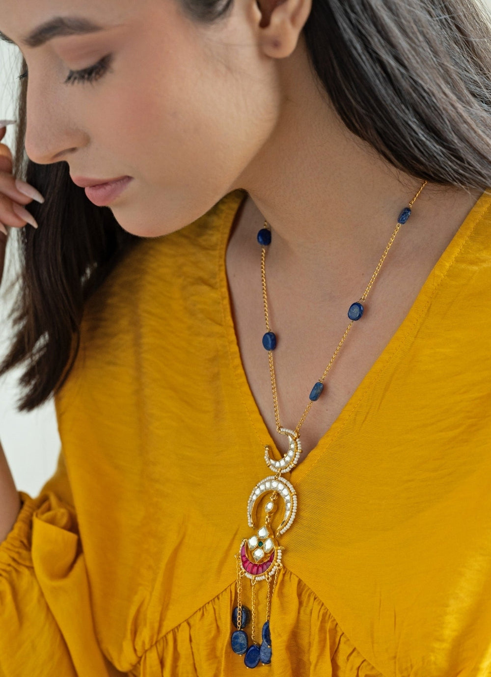 Do Taara Blue Kundan NecklaceFabilicious Fashion