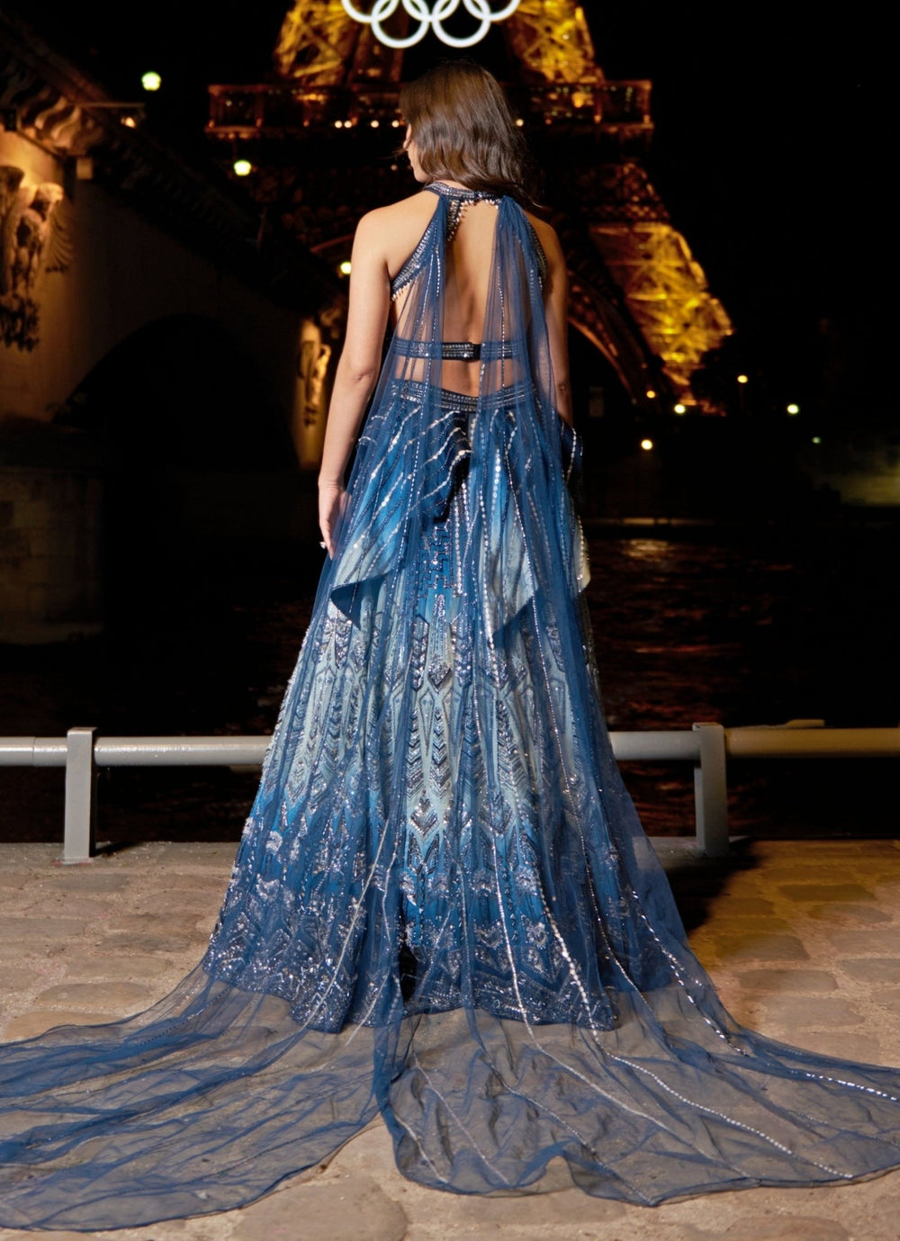 Blue Ombre Embroidered Lehenga Set Jigar and Nikita - Fabilicious Fashion