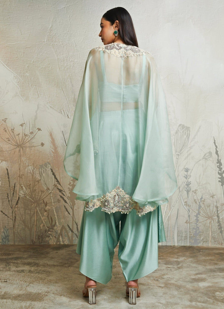 Prisho Blue Organza Kaftan Pants SetFabilicious Fashion