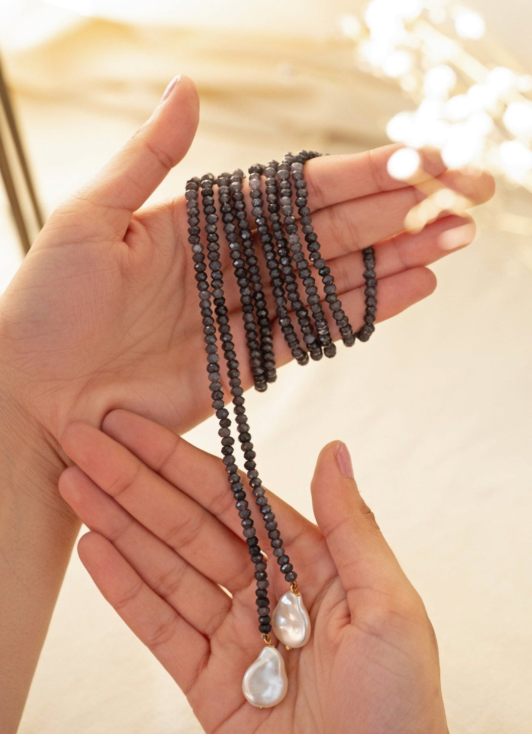 Do Taara Blue Pearl Lariat NecklaceFabilicious Fashion