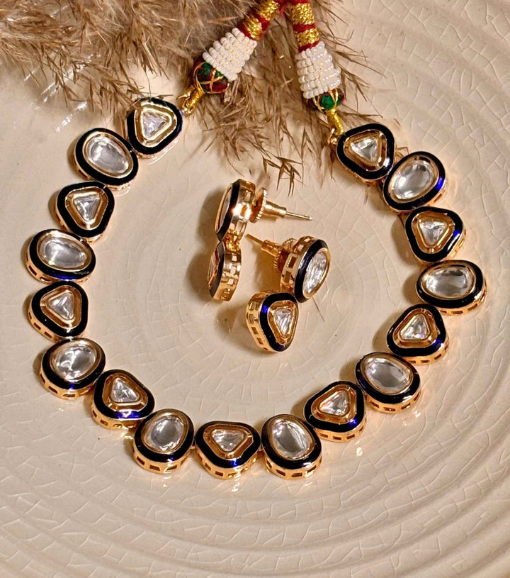 Naymee Blue Polki Choker SetFabilicious Fashion