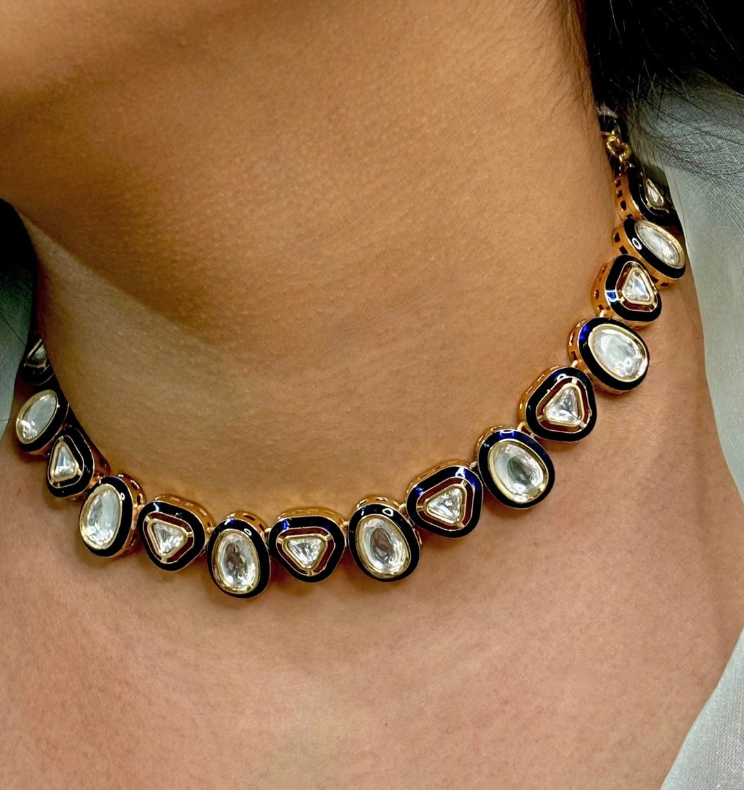 Naymee Blue Polki Choker SetFabilicious Fashion