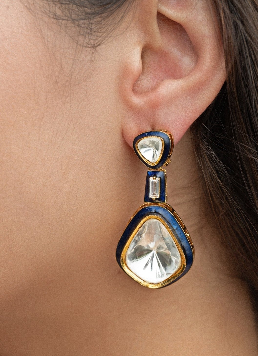 Do Taara Blue Polki EarringsFabilicious Fashion