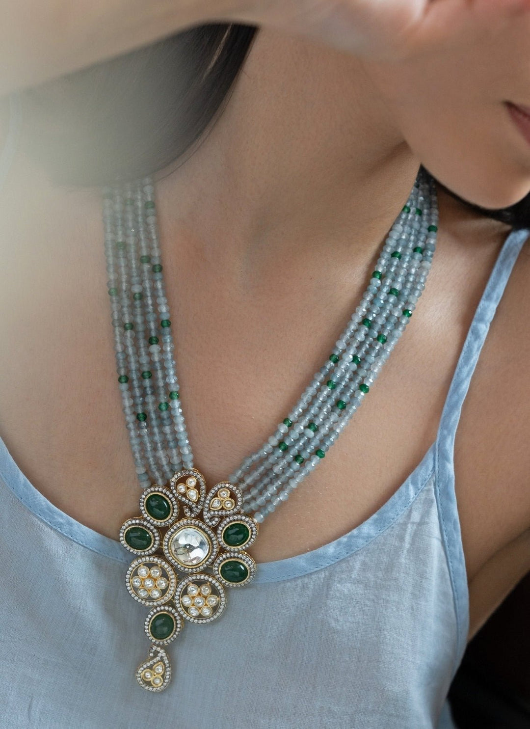 Do Taara Blue Polki NecklaceFabilicious Fashion