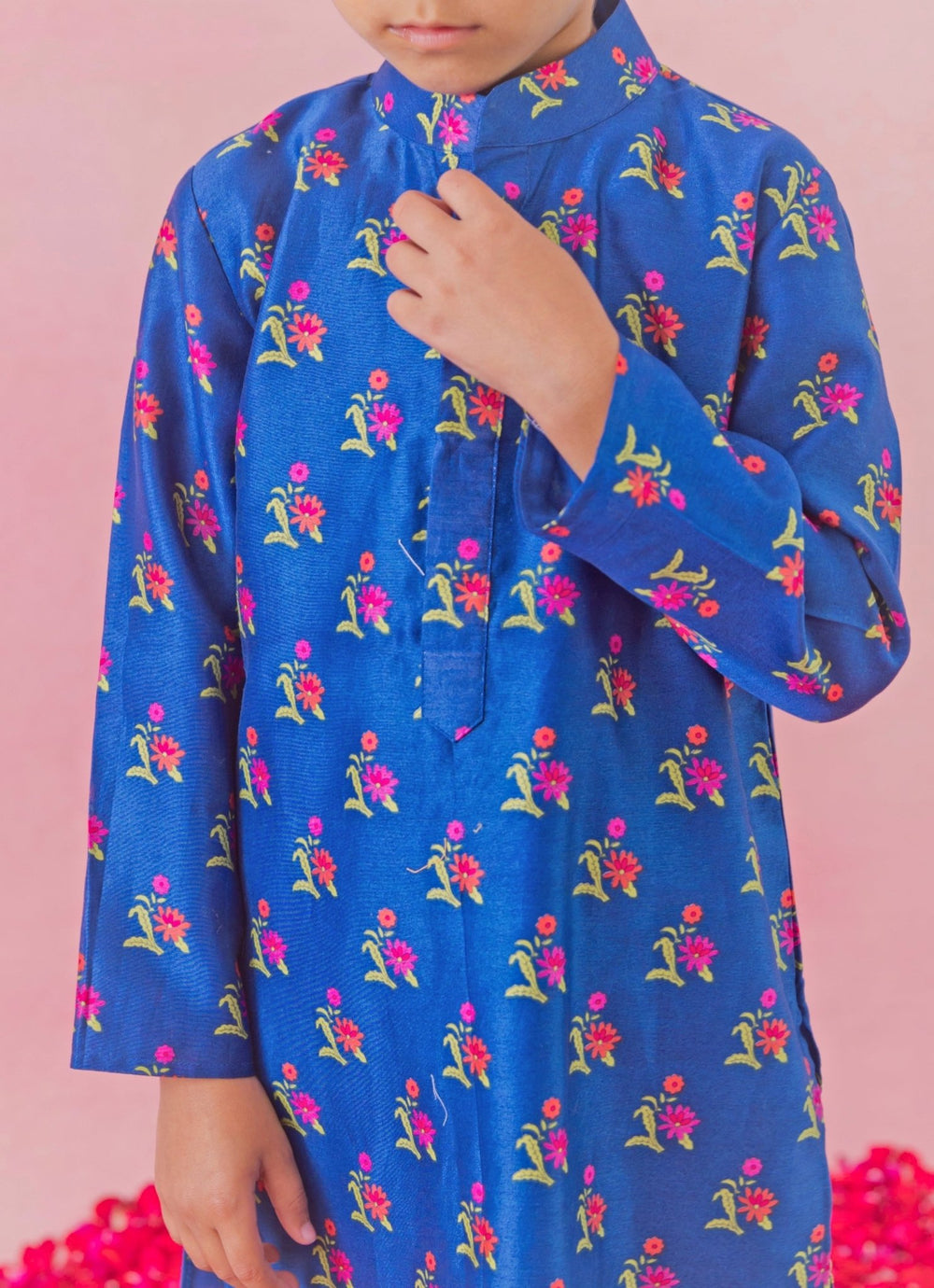 Blue Printed Chanderi Kurta Set Chotibuti - Fabilicious Fashion