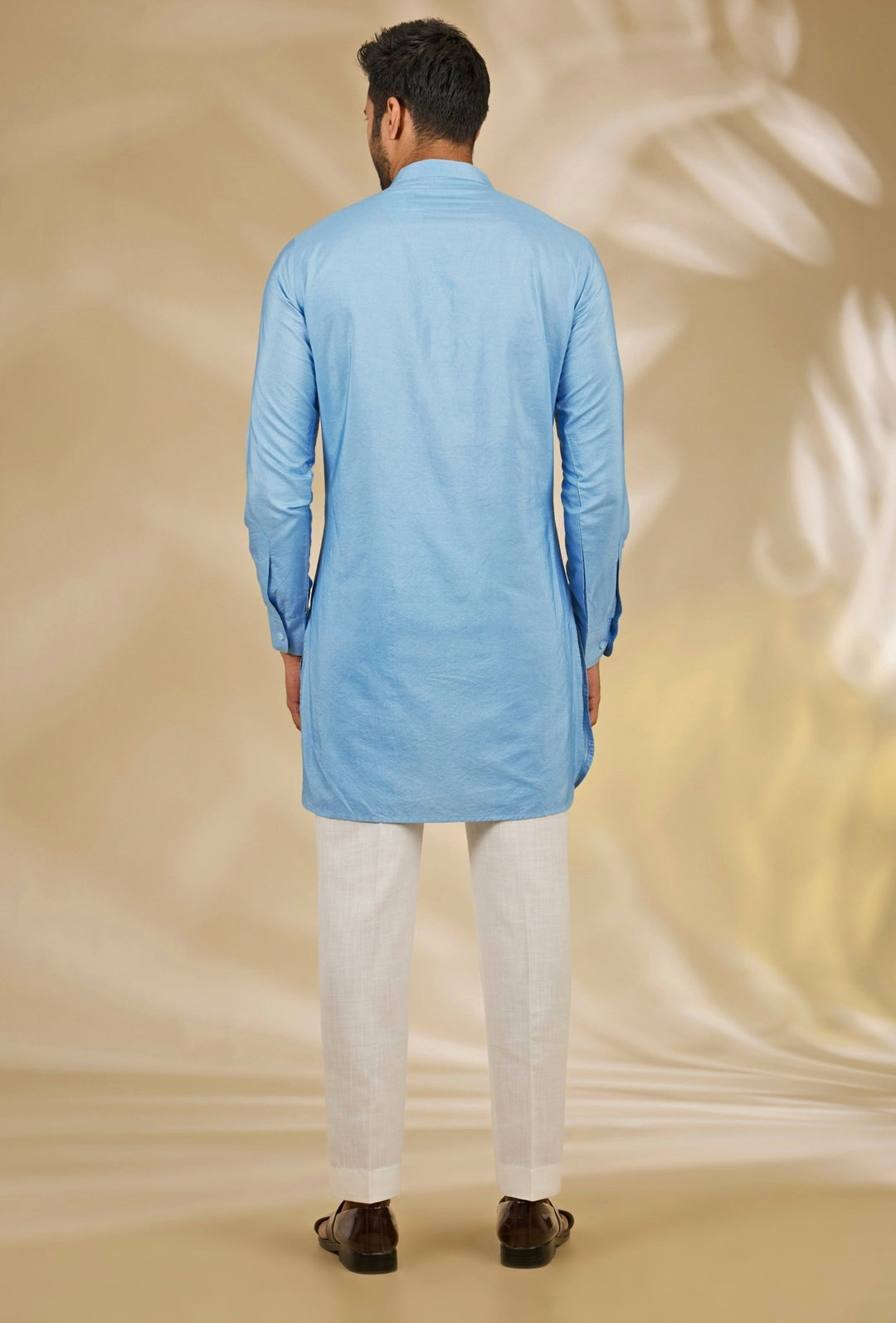 Blue Printed Cotton Silk Bundi Set Manish Nagdeo - Fabilicious Fashion