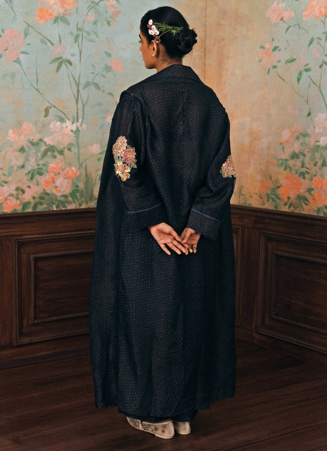 Paulmi and Harsh Blue Printed Crush Jacket Pants SetFabilicious Fashion