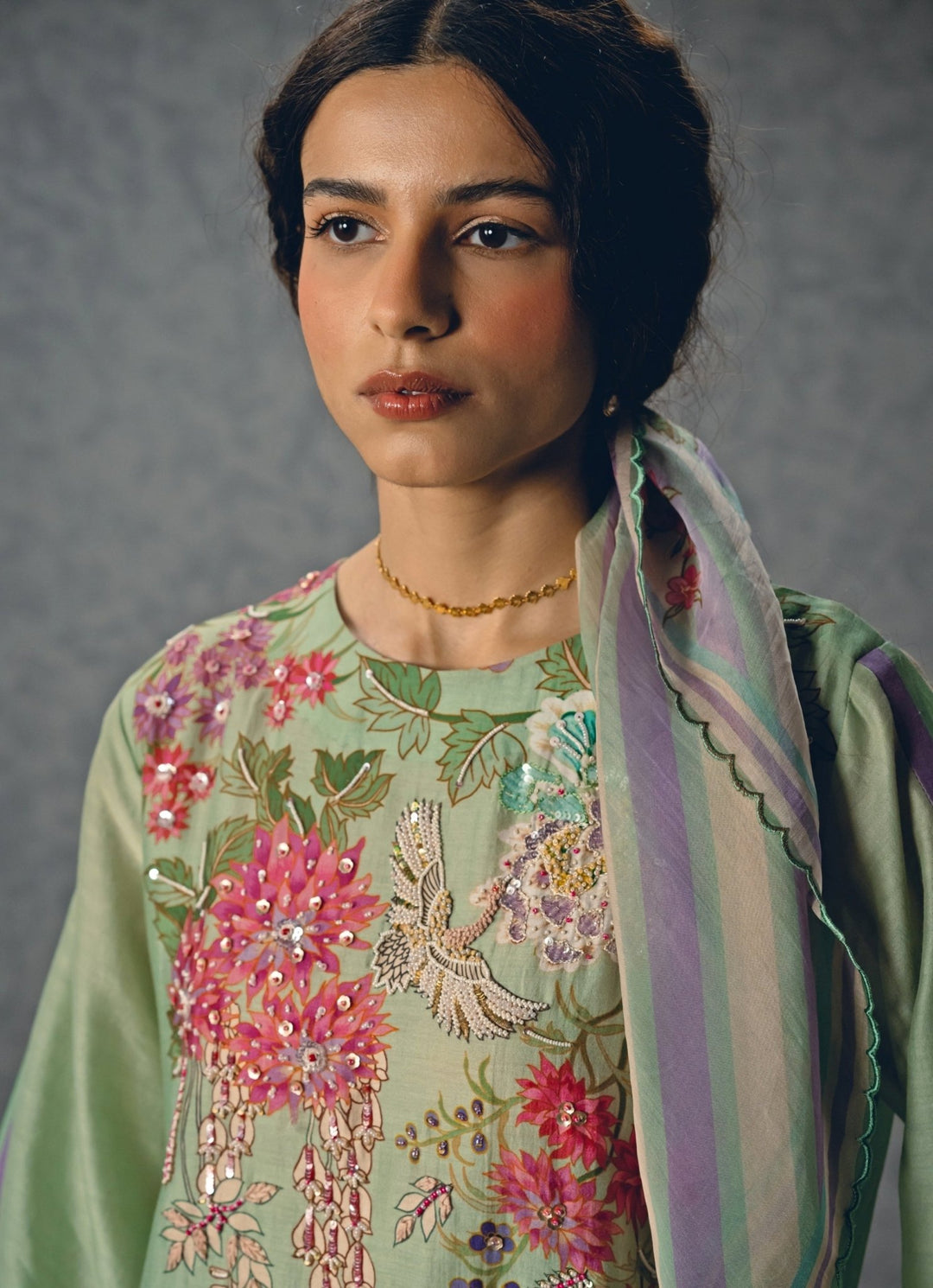 Blue Printed Silk Kurta Pants Set Paulmi and Harsh X Ease - Fabilicious Fashion