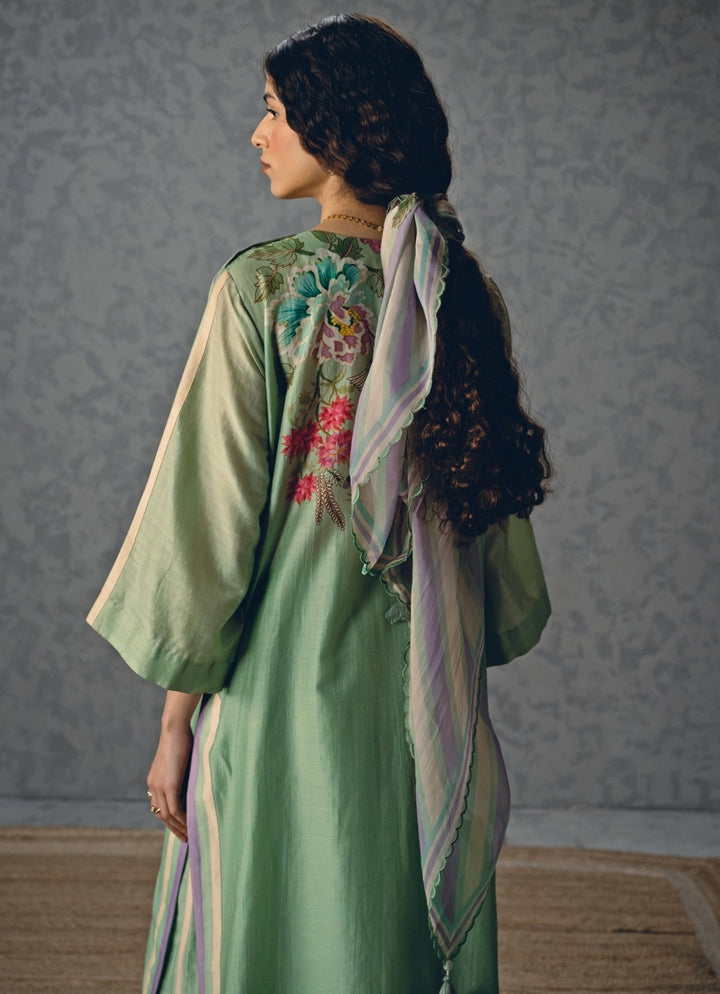 Blue Printed Silk Kurta Pants Set Paulmi and Harsh X Ease - Fabilicious Fashion