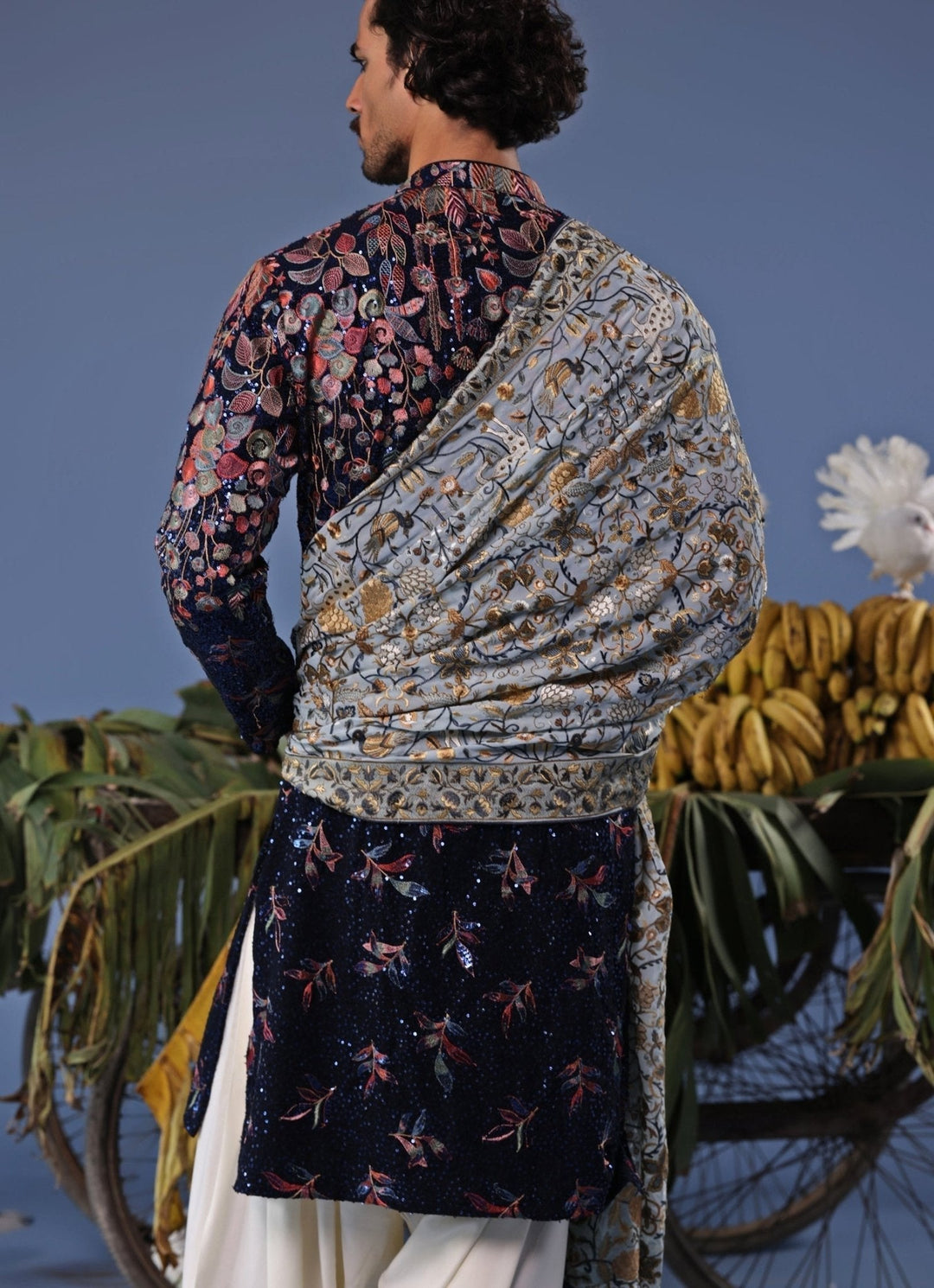 Blue Resham Embroidered Kurta Patiala Set Kalpraag - Fabilicious Fashion