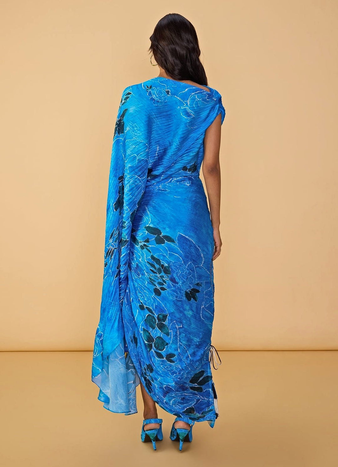 Saaksha &amp; Kinni Blue Rose Print Kaftan DressFabilicious Fashion