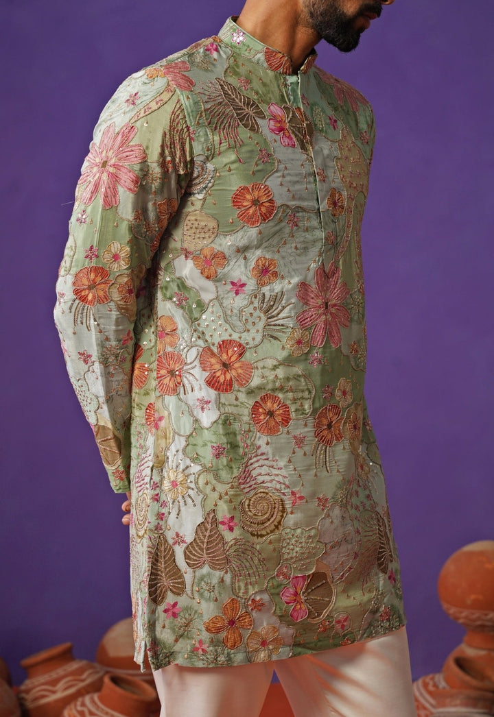 Kalpraag Blue Silk Short Kurta SetFabilicious Fashion