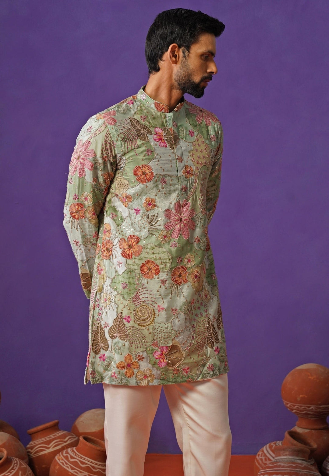 Kalpraag Blue Silk Short Kurta SetFabilicious Fashion
