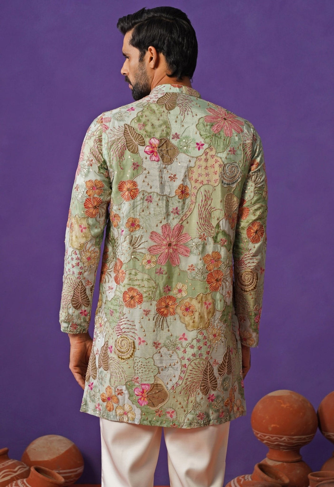 Kalpraag Blue Silk Short Kurta SetFabilicious Fashion