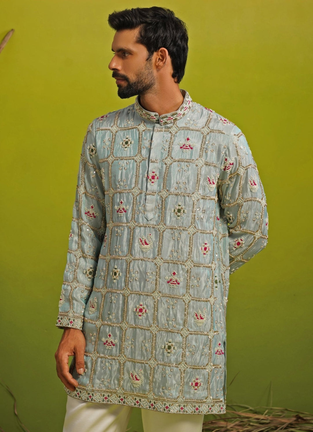 Kalpraag Blue Silk Short Kurta SetFabilicious Fashion