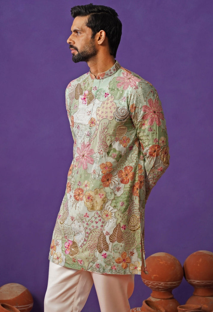 Kalpraag Blue Silk Short Kurta SetFabilicious Fashion
