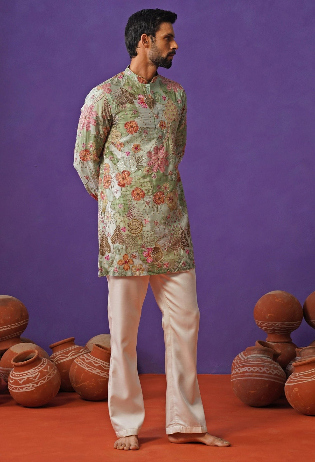 Kalpraag Blue Silk Short Kurta SetFabilicious Fashion