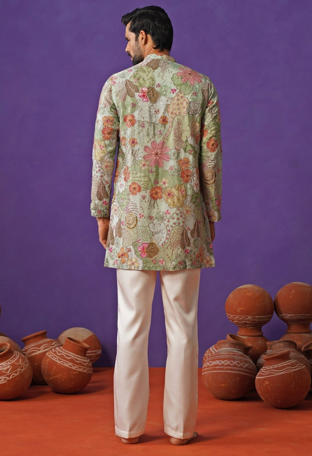 Kalpraag Blue Silk Short Kurta SetFabilicious Fashion