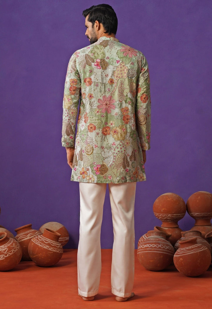 Kalpraag Blue Silk Short Kurta SetFabilicious Fashion