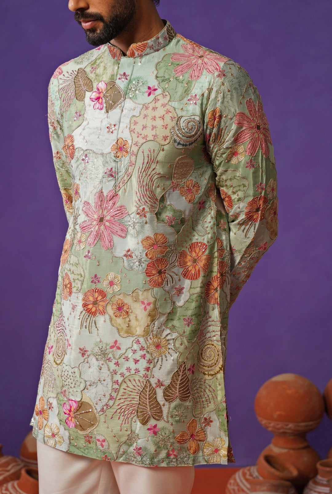 Kalpraag Blue Silk Short Kurta SetFabilicious Fashion