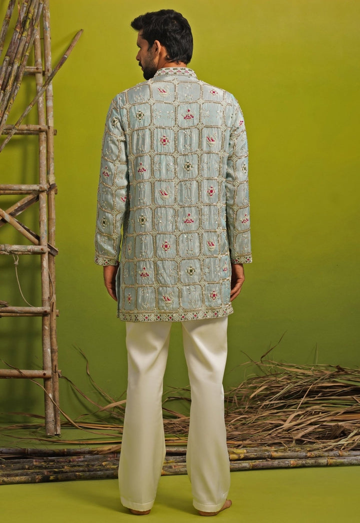 Kalpraag Blue Silk Short Kurta SetFabilicious Fashion