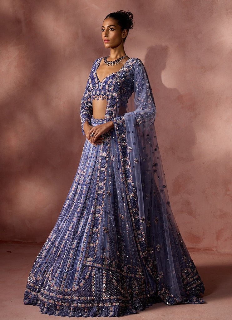 Blue Soft Net Lehenga Set Nitika Gujral - Fabilicious Fashion