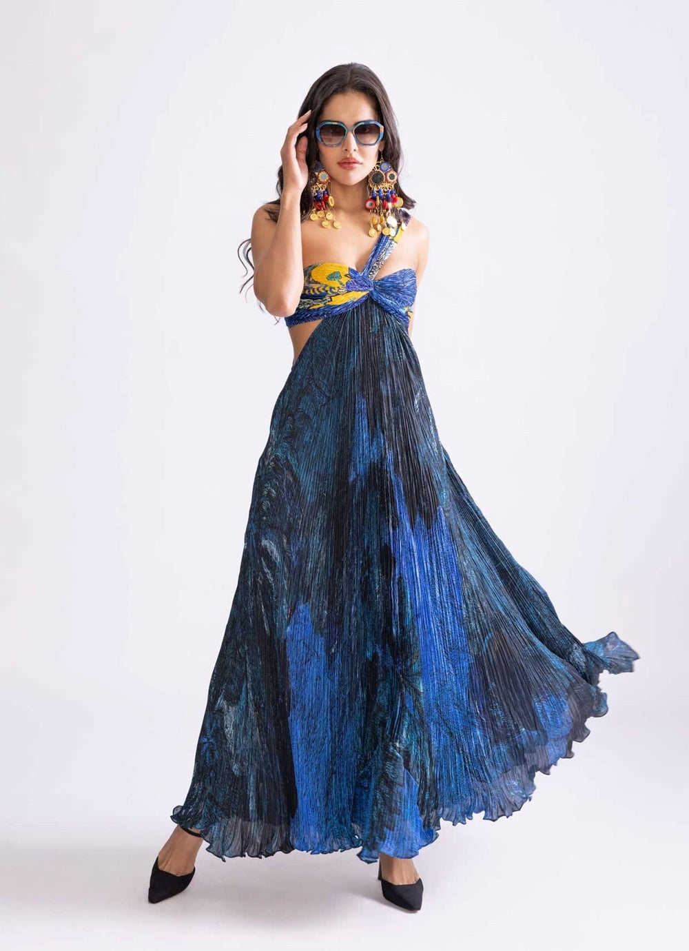 Blue Tribal And Daisy Dress Saaksha & Kinni - Fabilicious Fashion
