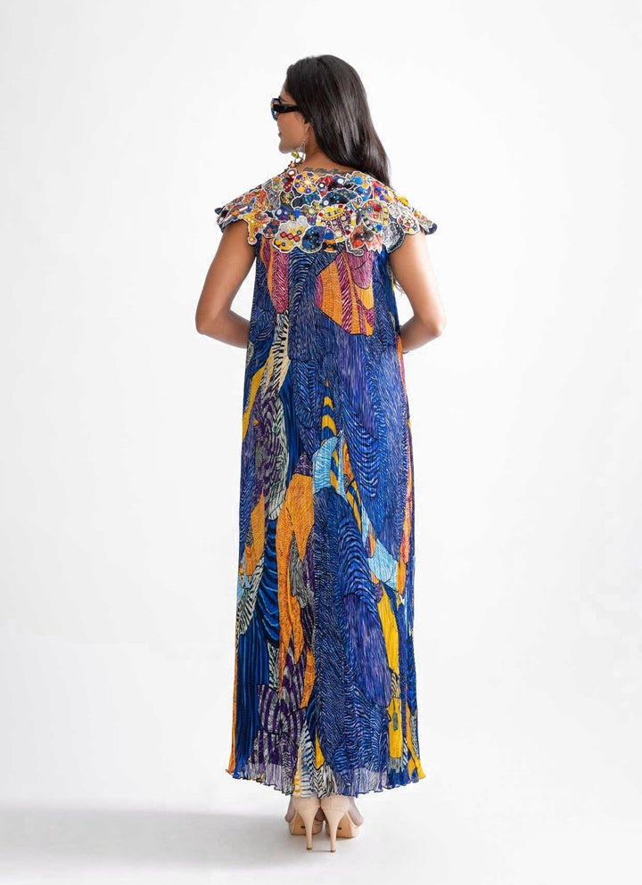 Blue Tribal Print Cape Set Saaksha & Kinni - Fabilicious Fashion