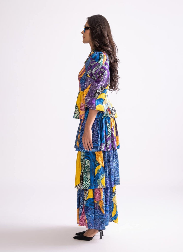 Blue Tribal Print Dress Saaksha & Kinni - Fabilicious Fashion