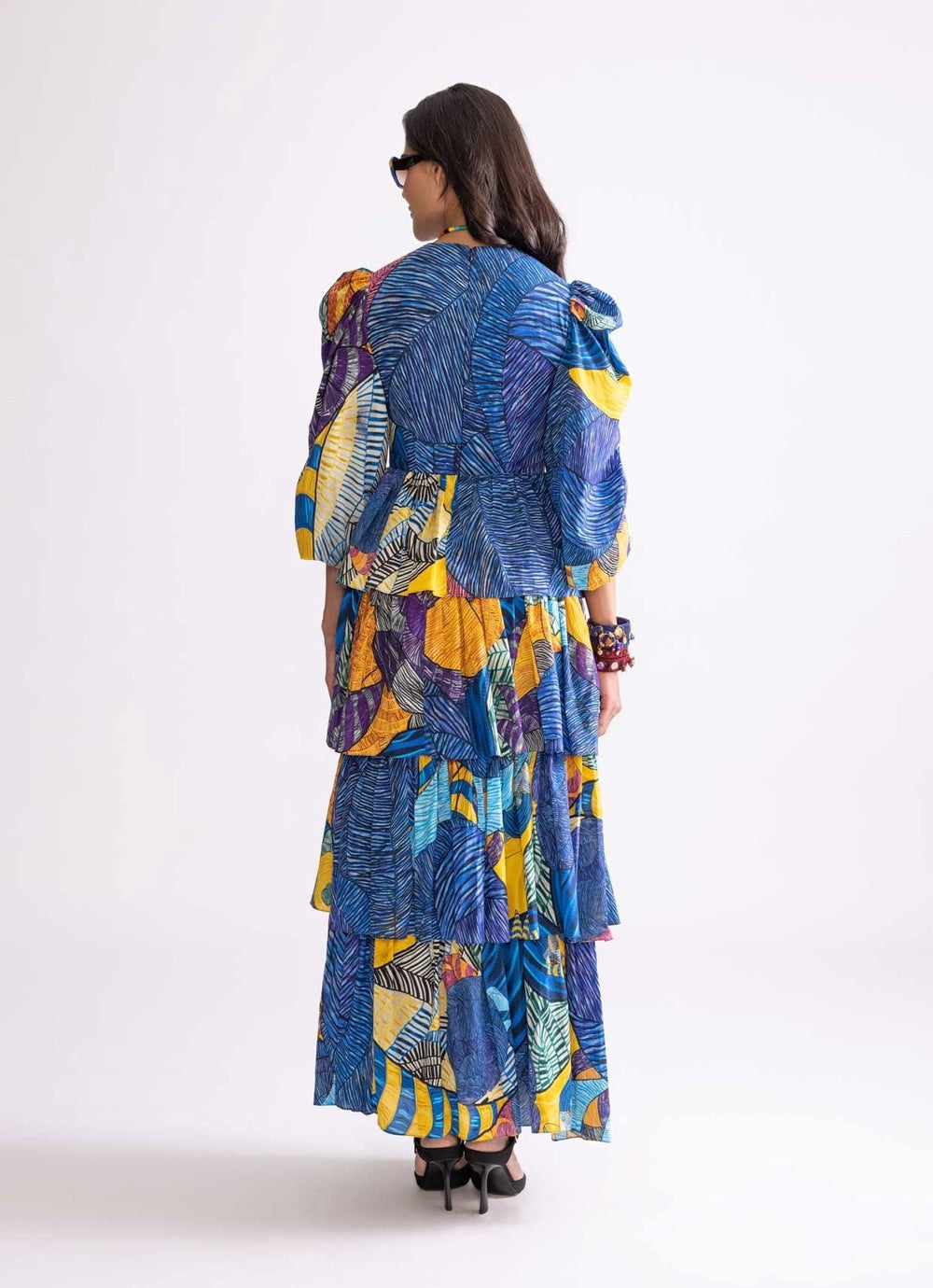 Blue Tribal Print Dress Saaksha & Kinni - Fabilicious Fashion