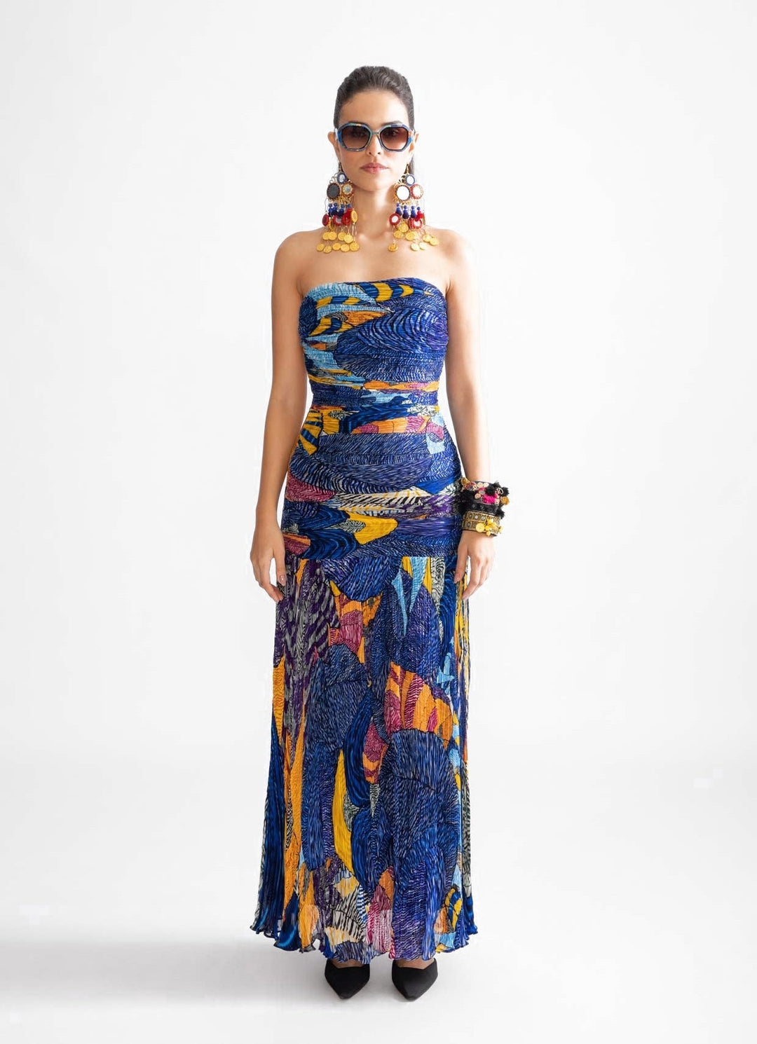 Saaksha & Kinni Blue Tribal Print Dress Fabilicious Fashion Saaksha & Kinni Blue Tribal Print Dress Fabilicious Fashion