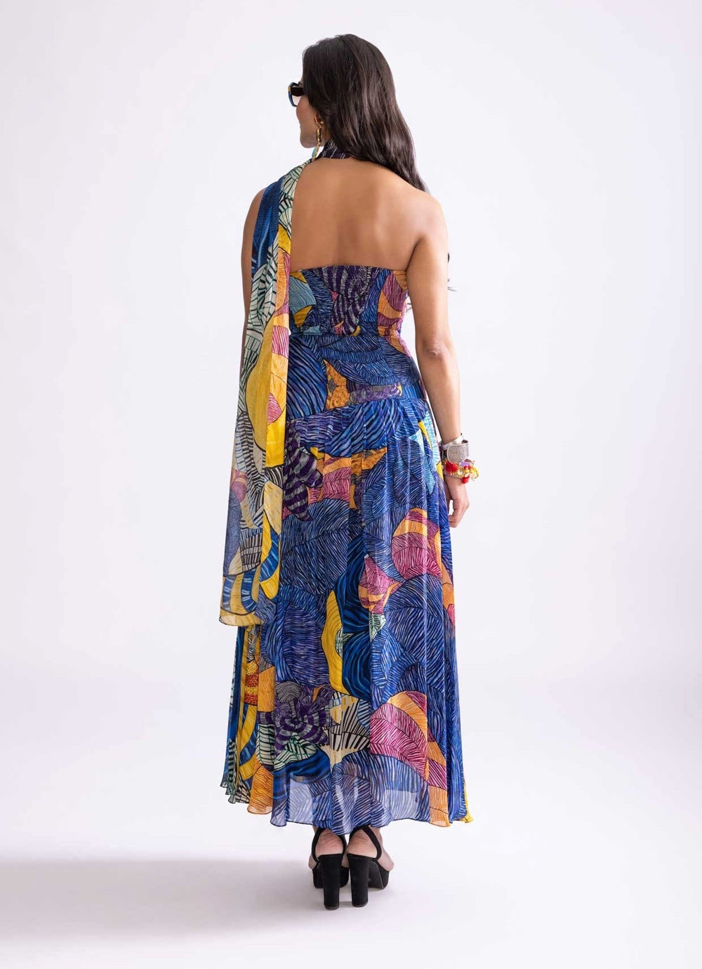 Blue Tribal Print Dress Saaksha & Kinni - Fabilicious Fashion