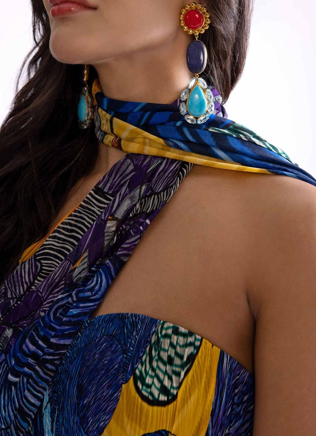 Blue Tribal Print Dress Saaksha & Kinni - Fabilicious Fashion