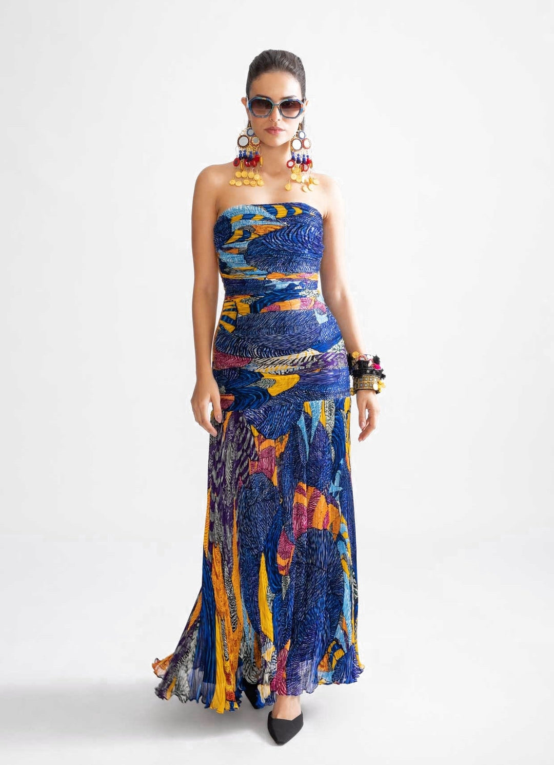 Blue Tribal Print Dress Saaksha & Kinni - Fabilicious Fashion