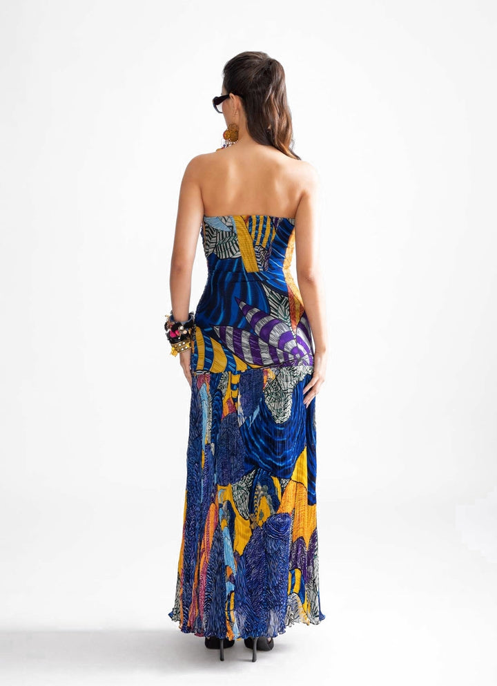 Blue Tribal Print Dress Saaksha & Kinni - Fabilicious Fashion