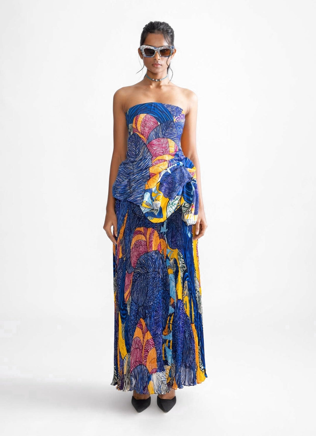 Blue Tribal Print Skirt Set Saaksha & Kinni - Fabilicious Fashion