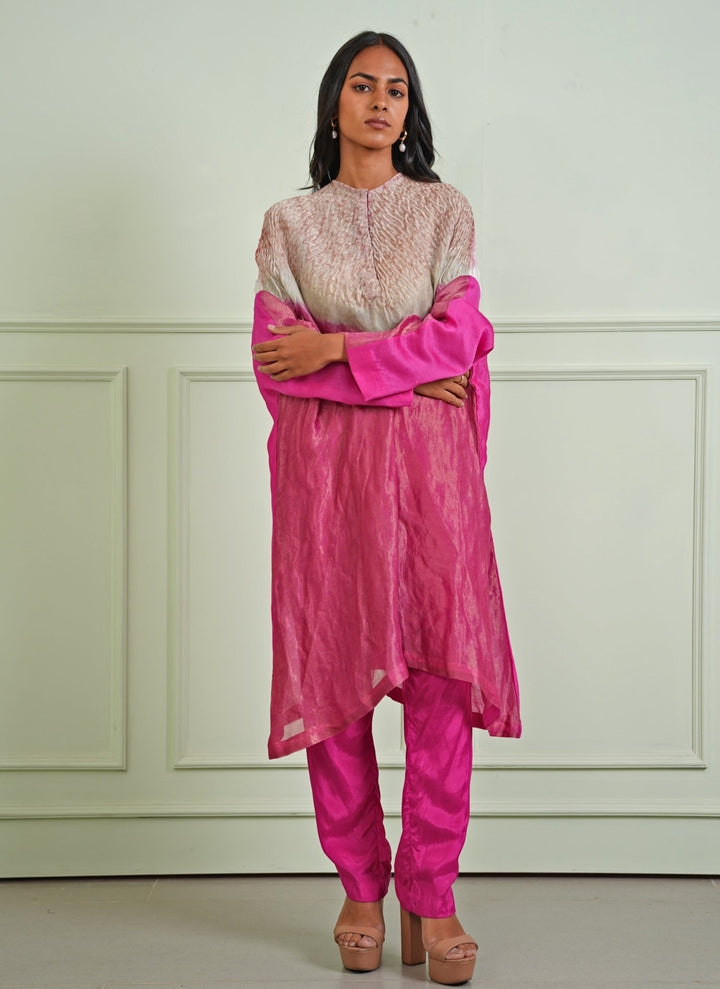 Twenty Nine Blush And Hot Pink Tissue Kurta Pants SetFabilicious Fashion