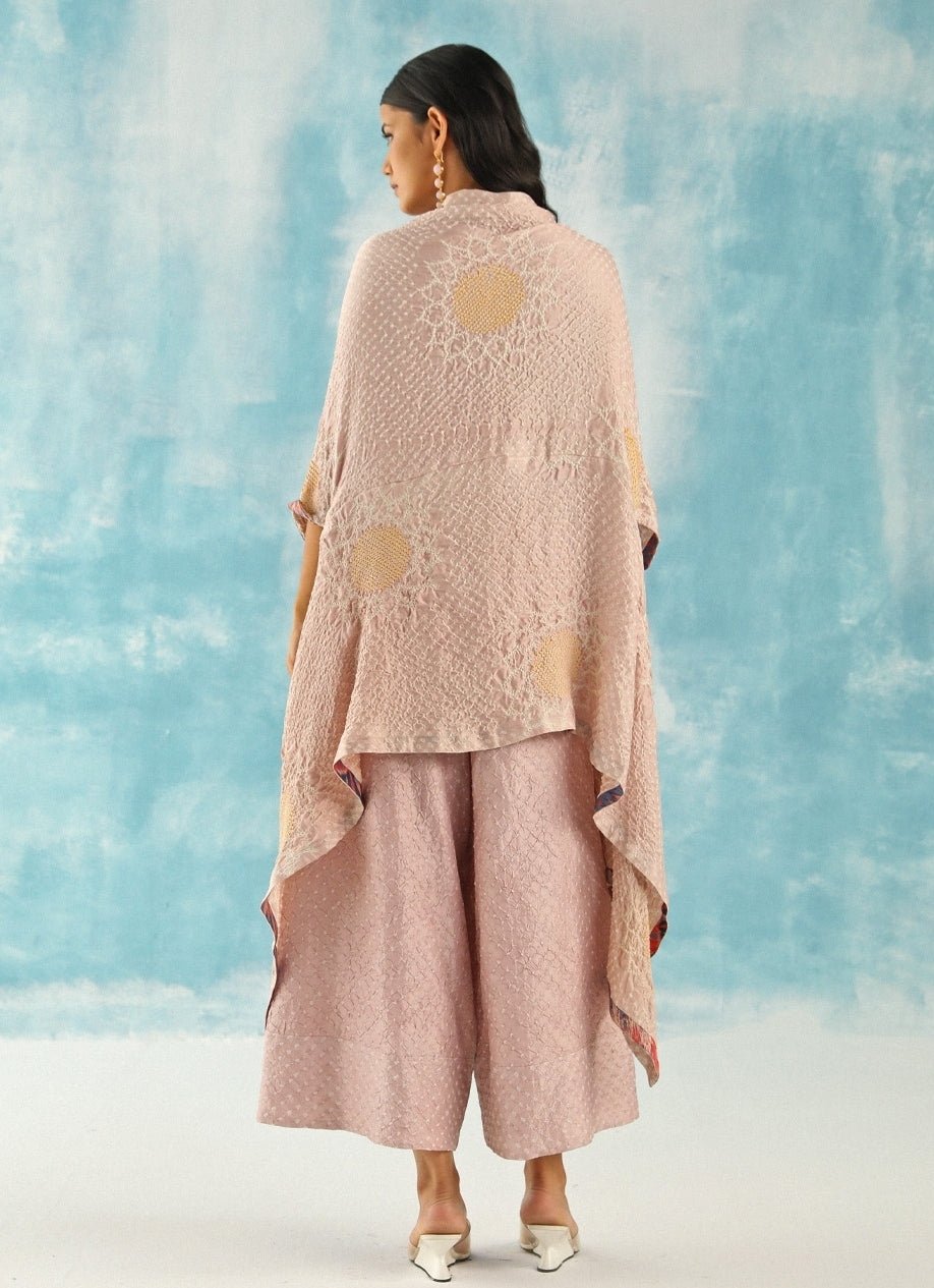 Twenty Nine Blush Pink Bandhani Tunic Kurta With PalazzoFabilicious Fashion