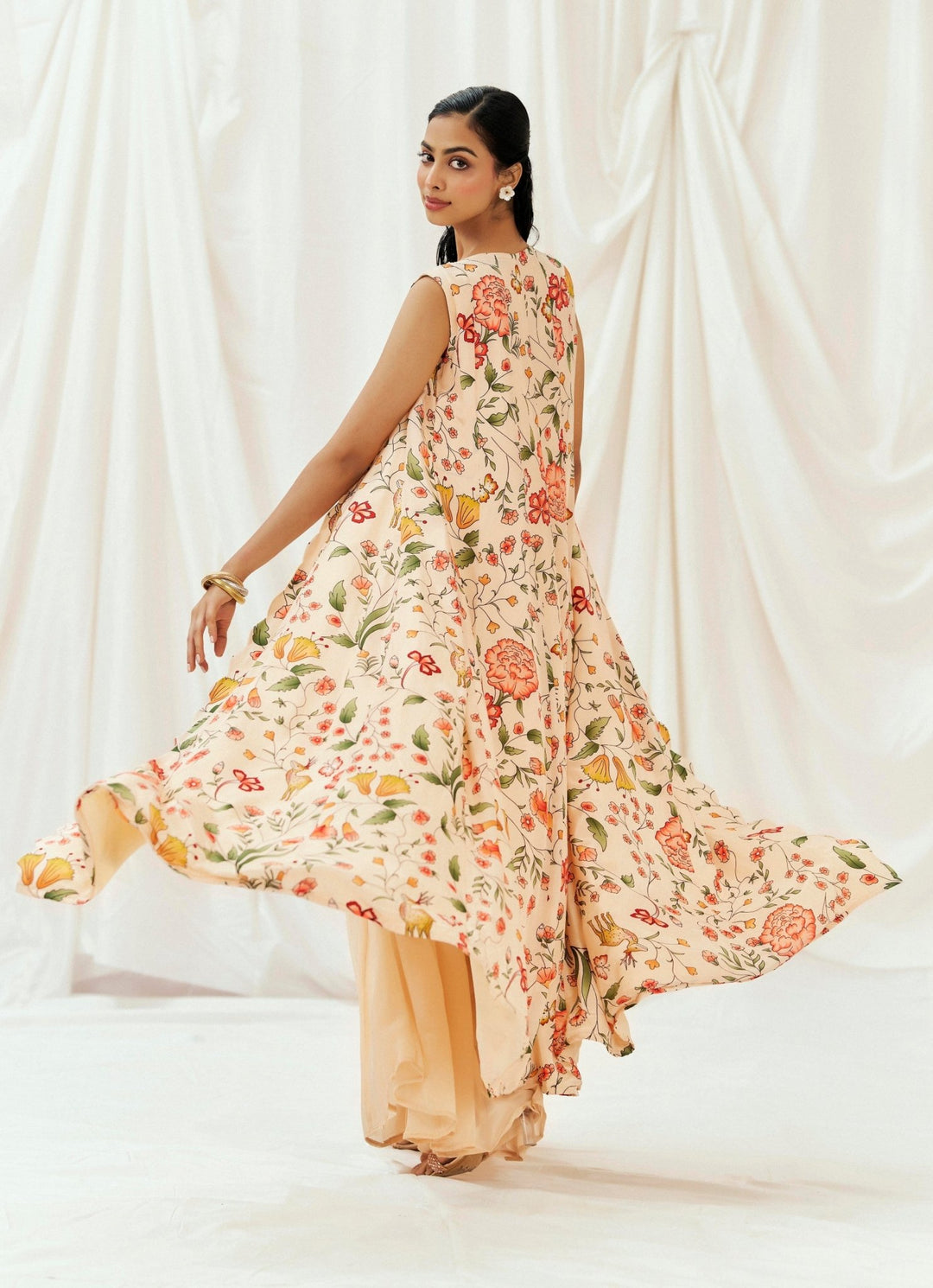 Blush Pink Blouse Sharara Set With Jacket Redpine - Fabilicious Fashion
