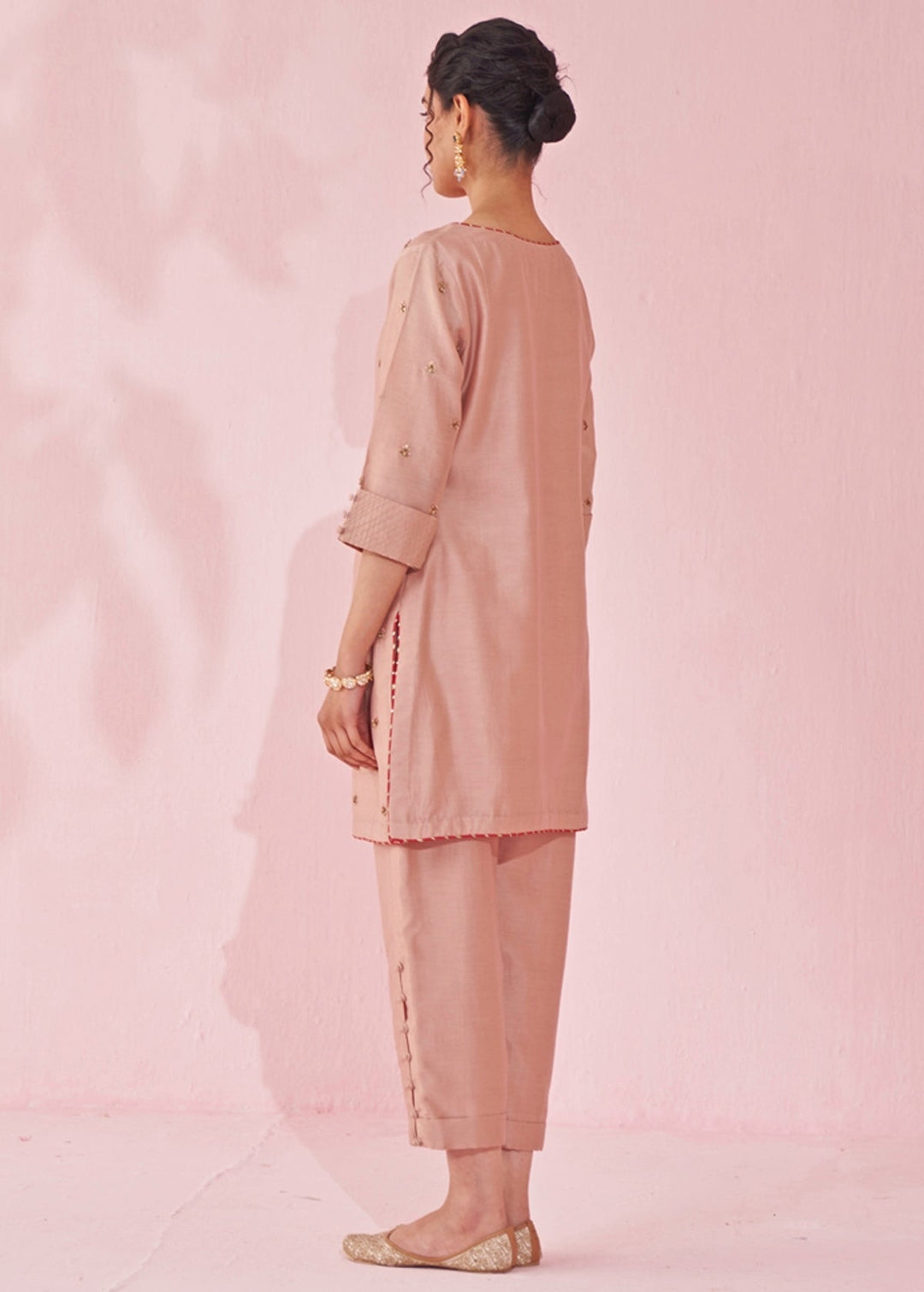 Blush Pink Chanderi Co Ord Set Studio Bagechaa - Fabilicious Fashion