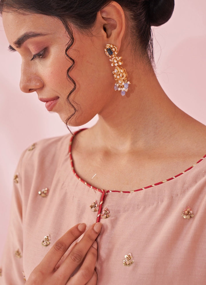 Blush Pink Chanderi Co Ord Set Studio Bagechaa - Fabilicious Fashion