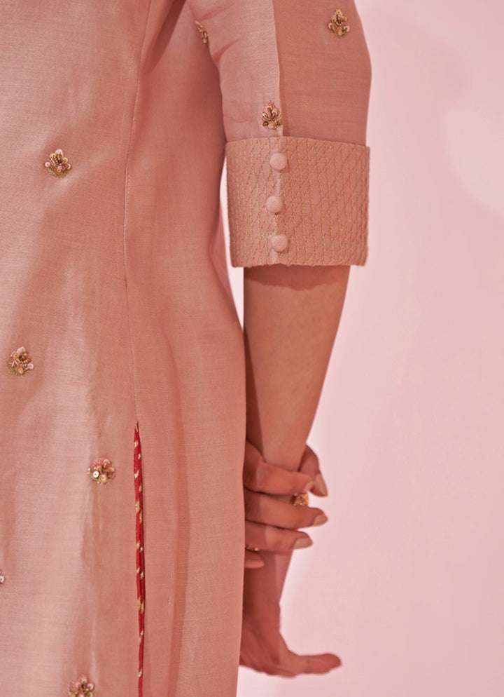 Blush Pink Chanderi Co Ord Set Studio Bagechaa - Fabilicious Fashion