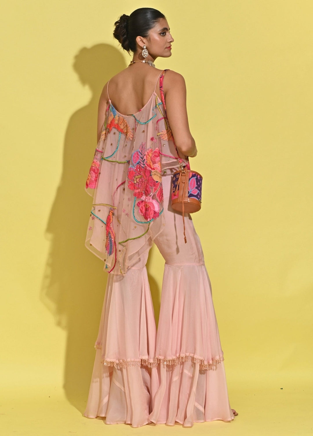 Rishi And Vibhuti Blush Pink Crepe Sharara SetFabilicious Fashion
